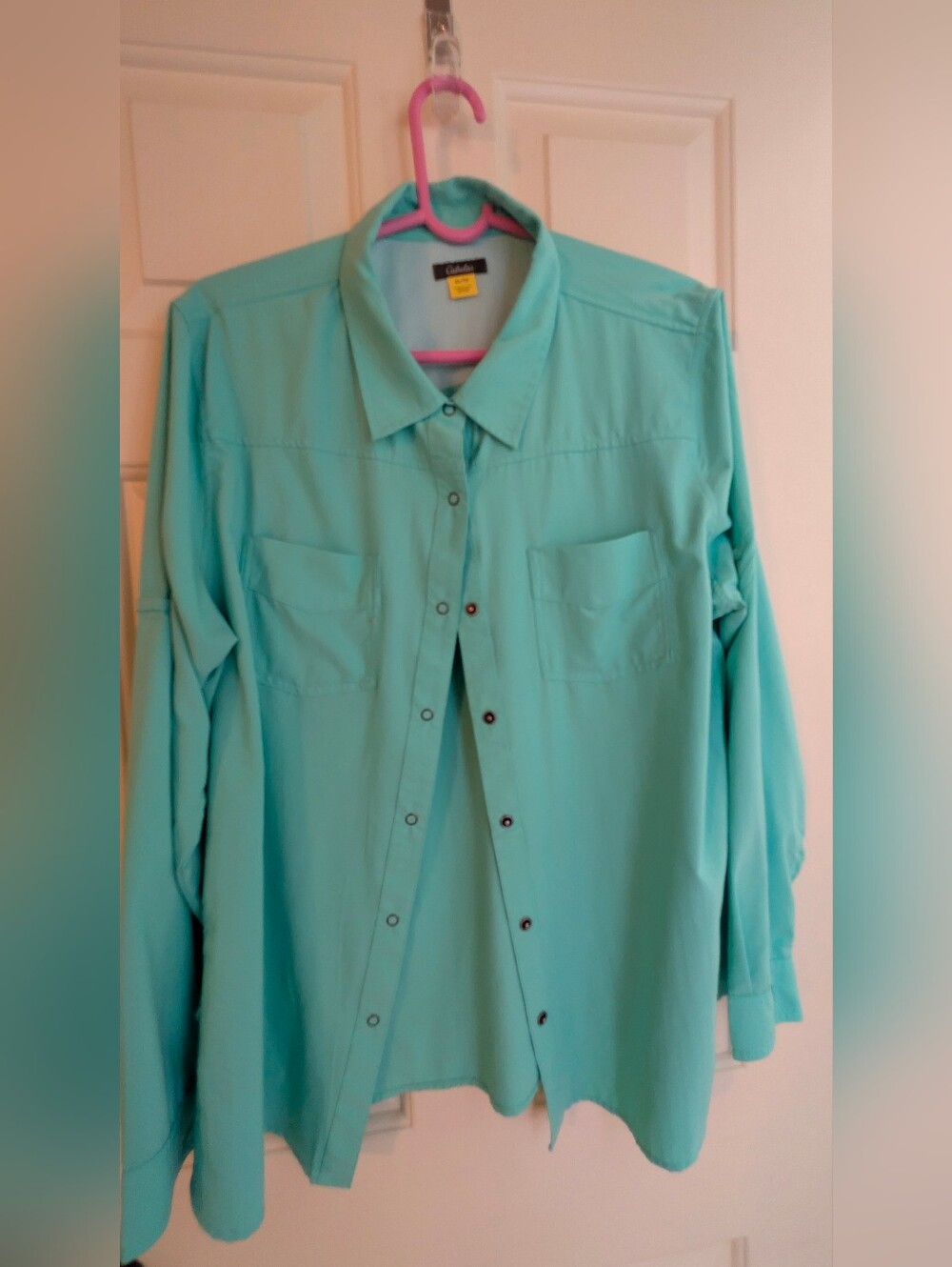 Cabela's Women's Aqua/Turquoise Long-Sleeve Snap Shirt